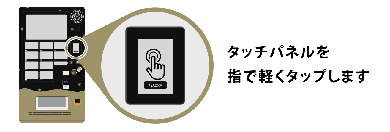 STEP1 タッチパネルを指で軽くタップします
